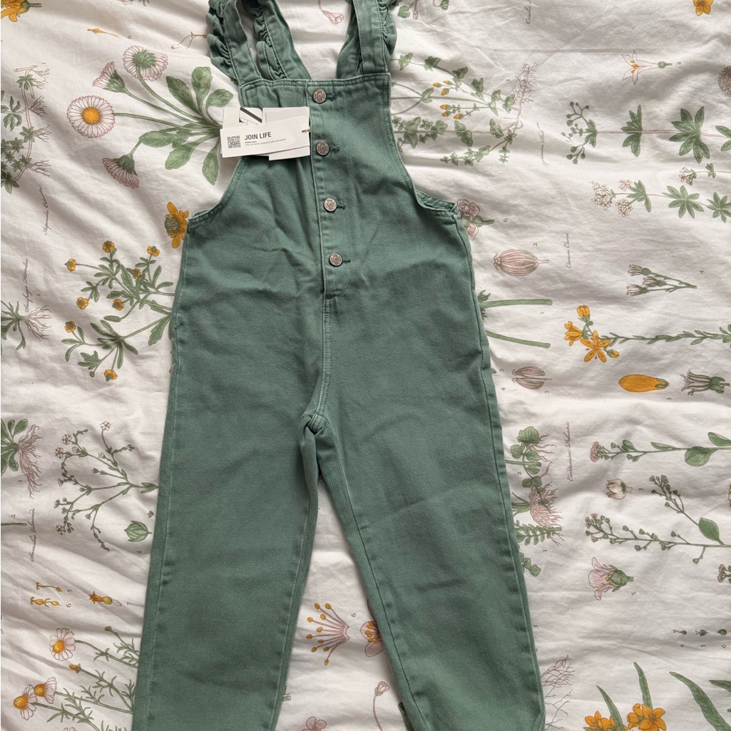 Zara Mint Green Buttoned Overalls